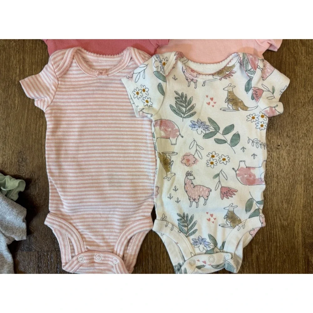 Carters Baby Girl‎ Newborn Outfits Tee Shirts Bodysuits Clothes Lot Mom Awesome